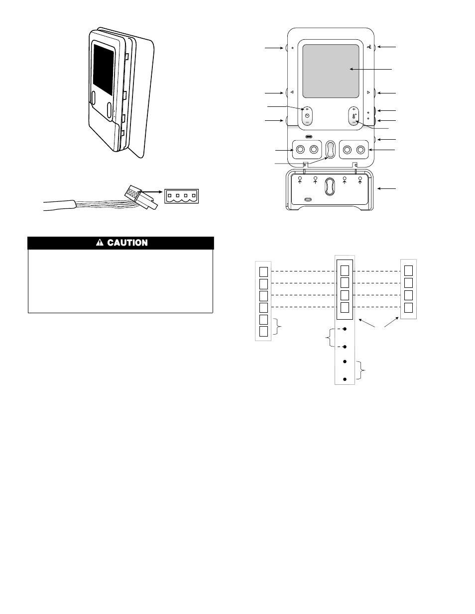 Fig. 9—decorative backplate assembly, Fig. 10—4–wire abcd connector, Fig. 11—functional overview | Fig. 12—universal four-wire connection diagram, User interface, Spd. ac or hp, Variable-speed furnace/ fan coil | Carrier Infinity SYSTXCCUID01 User Manual | Page 4 / 12