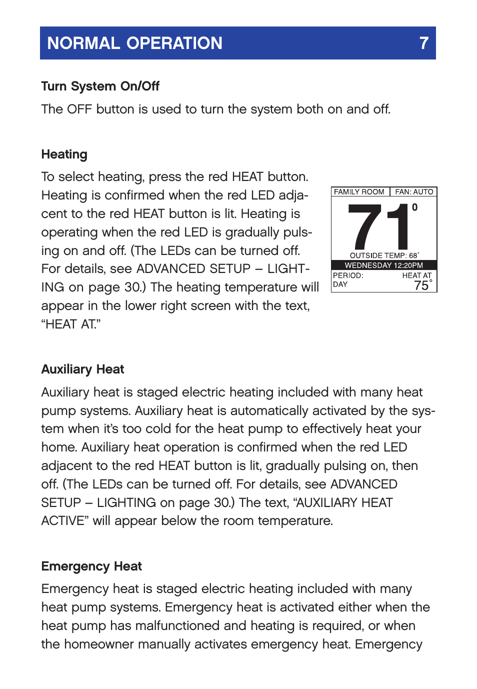 Normal operation 7 | Carrier  Infinity SYSTXCCUID01-V User Manual | Page 10 / 43