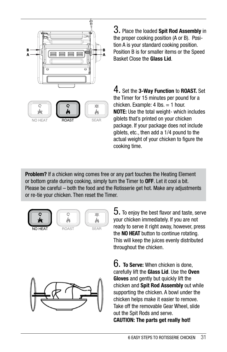 Ronco 5270 Series EZ-Store Stainless Rotisserie Oven User Manual | Page 31 / 32