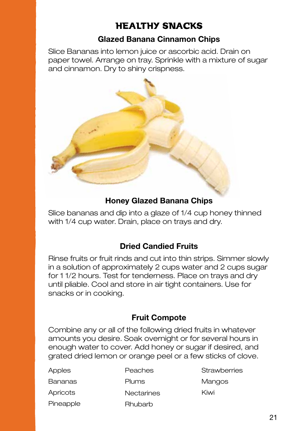 Healthy snacks | Ronco EZ-Store 5-Tray Turbo Dehydrator User Manual | Page 23 / 44