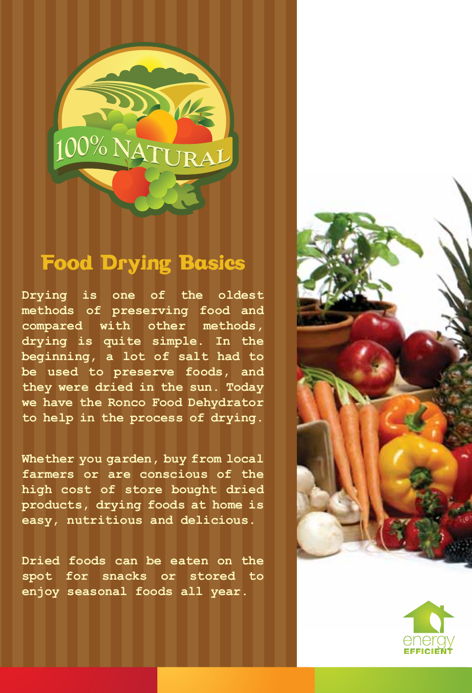 Food drying basics | Ronco EZ-Store 5-Tray Turbo Dehydrator User Manual | Page 44 / 44