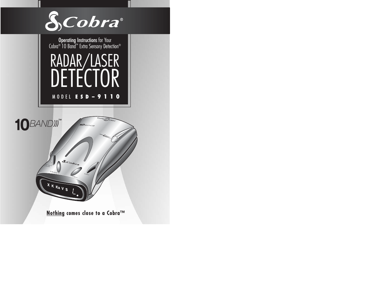 Cobra Electronics ESD-9110 User Manual | 16 pages