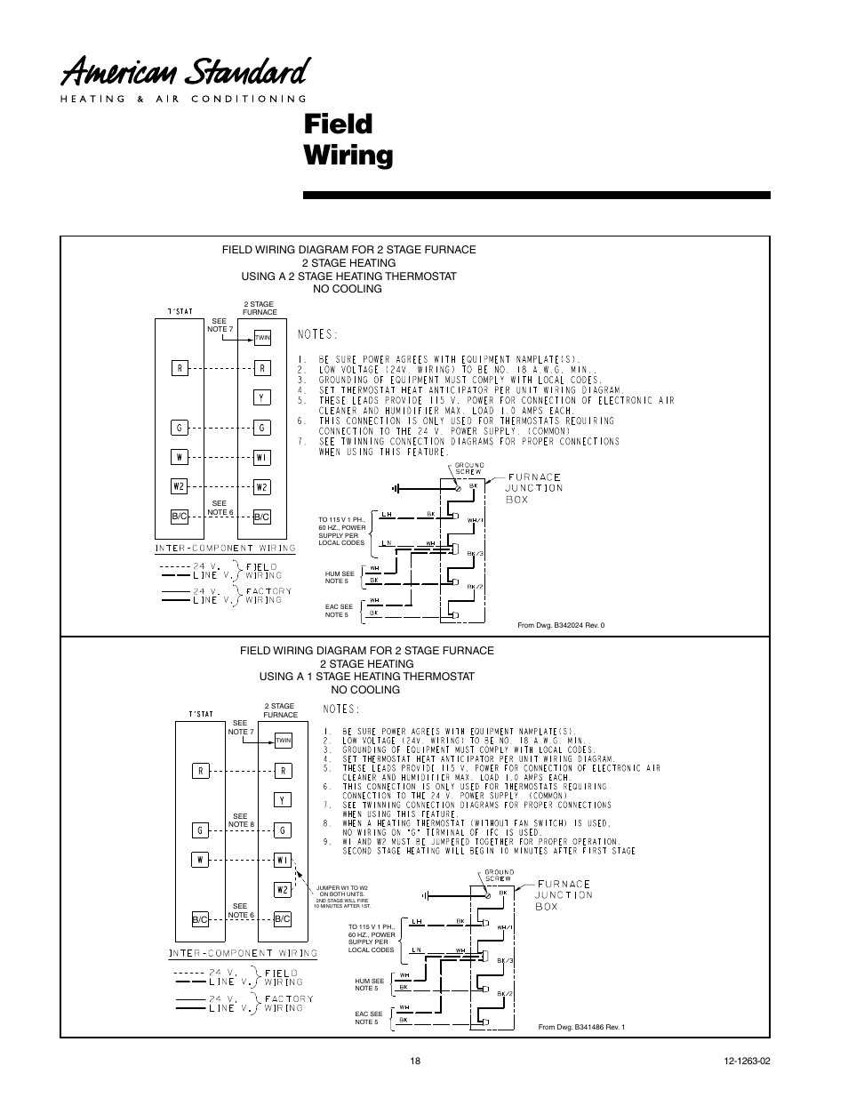 Field wiring | American Standard Freedom 80 User Manual | Page 18 / 24
