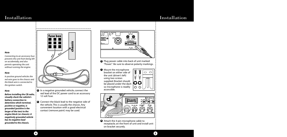 Installation | Cobra Electronics 29 LTD SE User Manual | Page 3 / 21