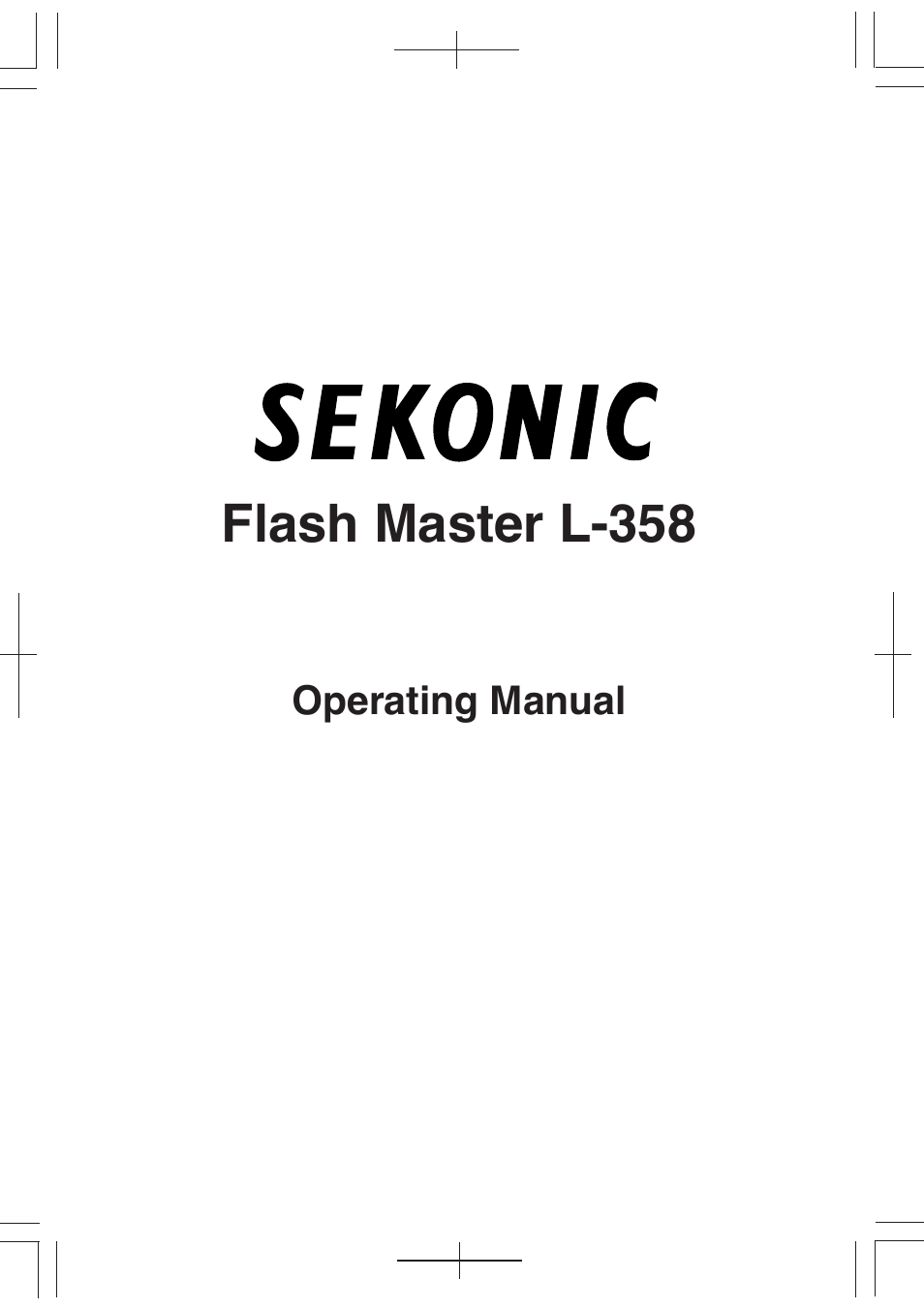 Sekonic L-358 User Manual | 52 pages