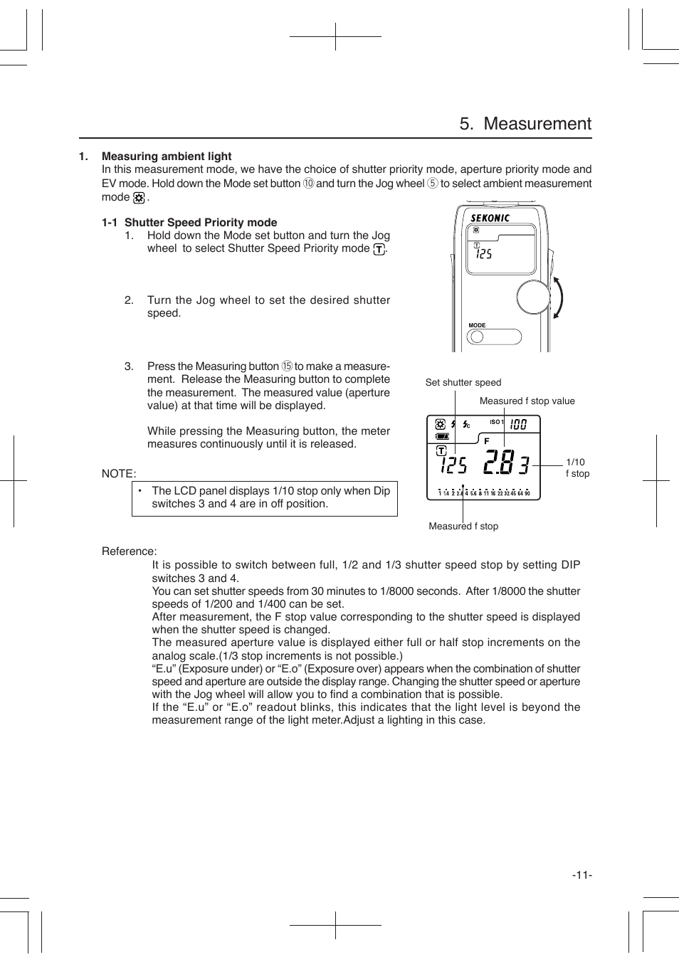 Measurement | Sekonic L-358 User Manual | Page 15 / 52