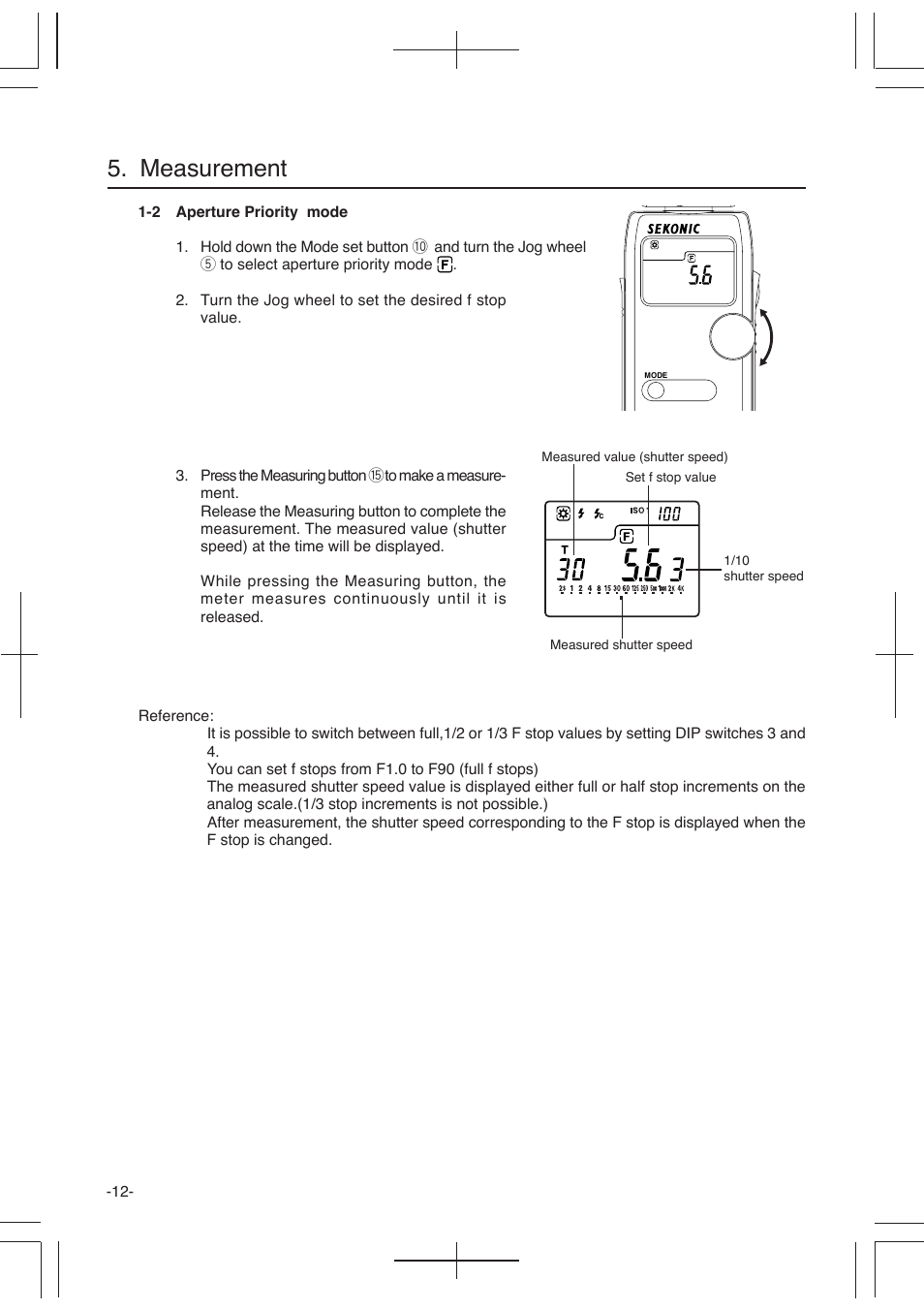 Measurement | Sekonic L-358 User Manual | Page 16 / 52