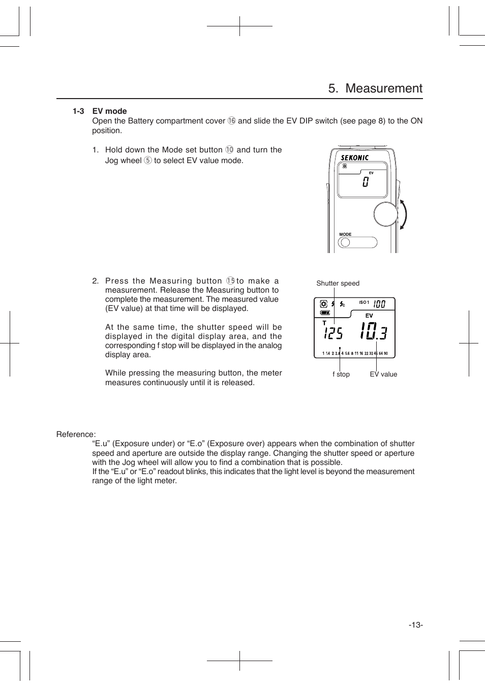 Measurement | Sekonic L-358 User Manual | Page 17 / 52