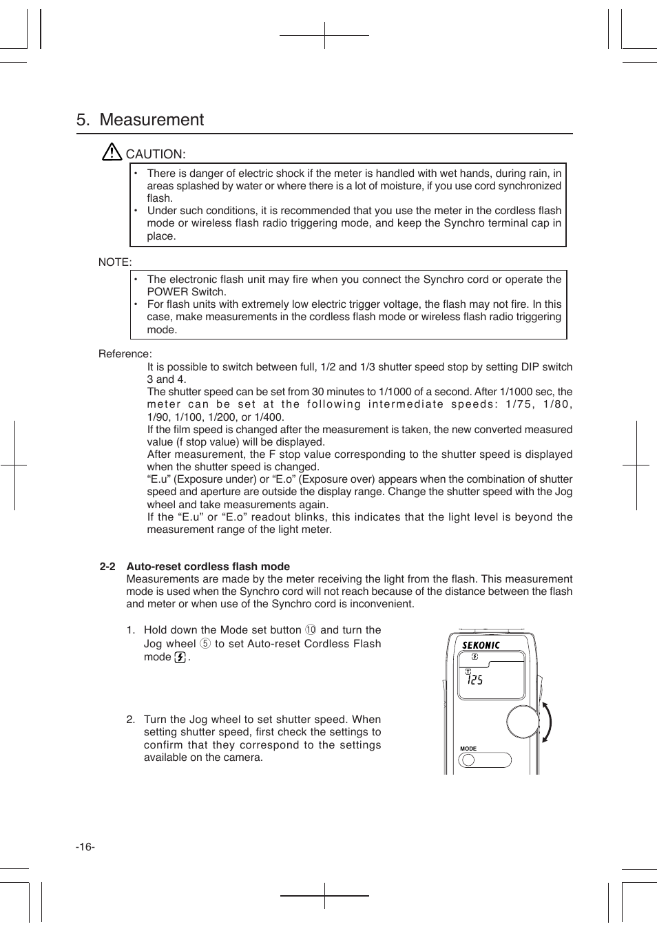 Measurement | Sekonic L-358 User Manual | Page 20 / 52