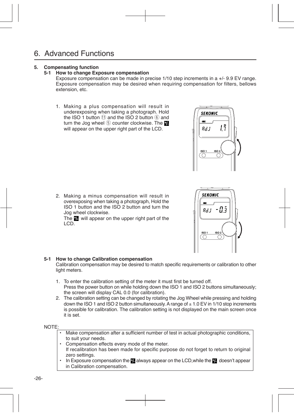 Advanced functions | Sekonic L-358 User Manual | Page 30 / 52