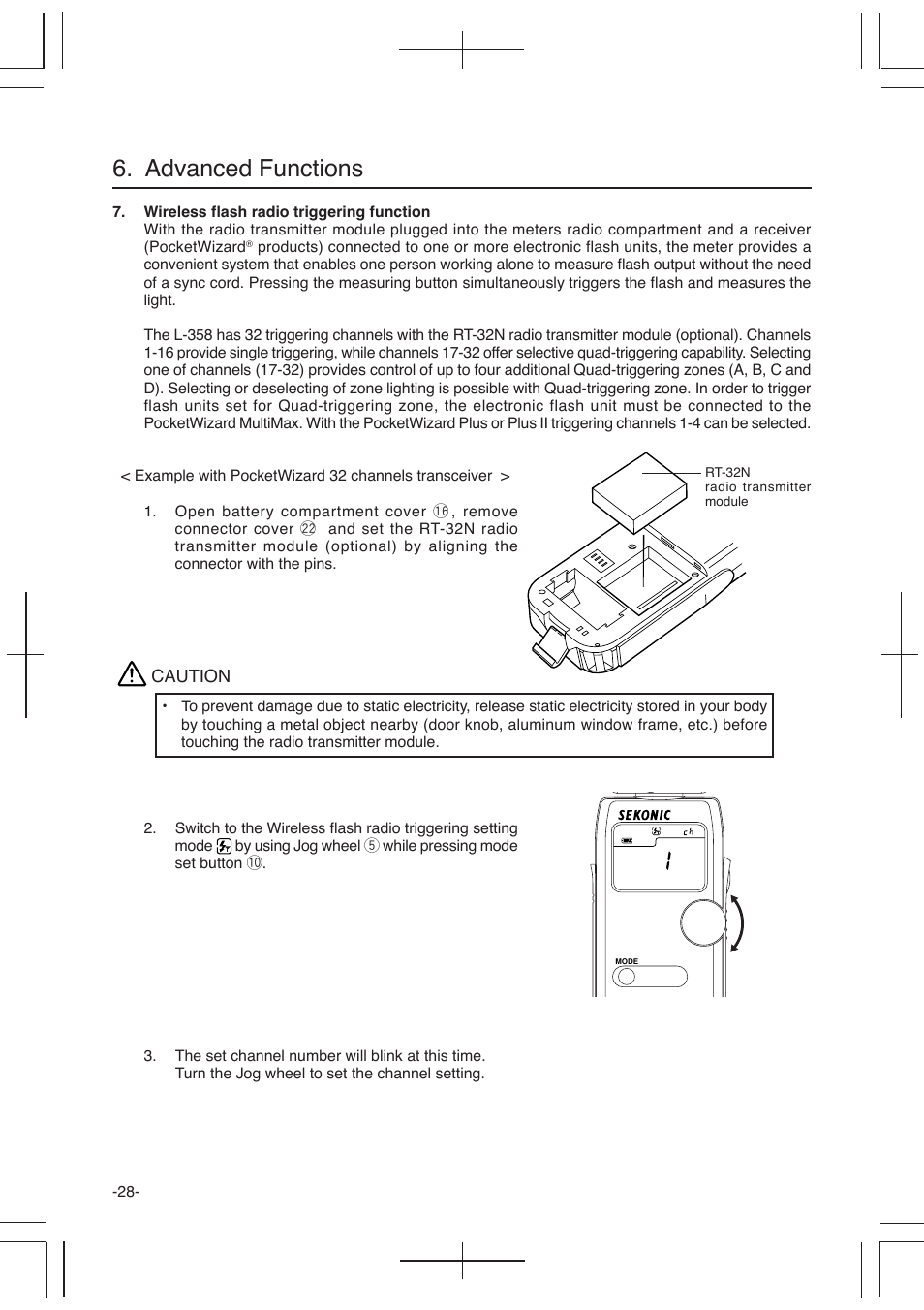 Advanced functions | Sekonic L-358 User Manual | Page 32 / 52