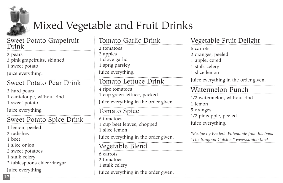 Mixed vegetable and fruit drinks | Champion juicer G5-NG-853-S User Manual | Page 18 / 53