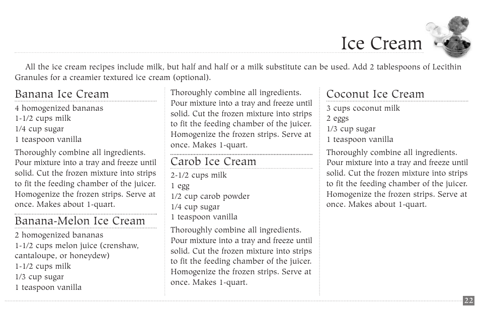 Ice cream | Champion juicer G5-NG-853-S User Manual | Page 23 / 53