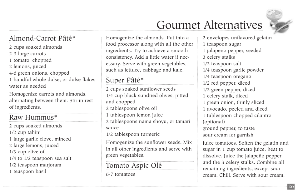 Gourmet alternatives | Champion juicer G5-NG-853-S User Manual | Page 27 / 53