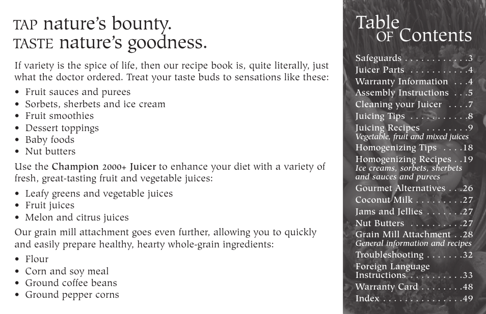 Champion juicer G5-NG-853-S User Manual | Page 3 / 53