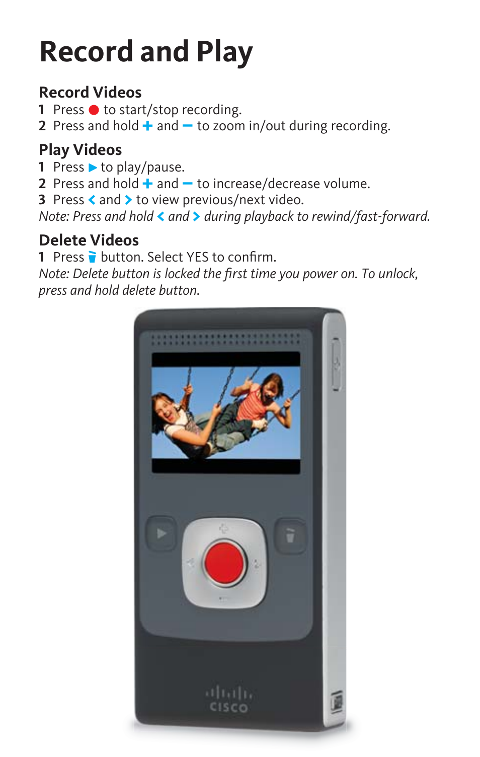 Record and play | Flip Video UltraHD camera User Manual | Page 4 / 9