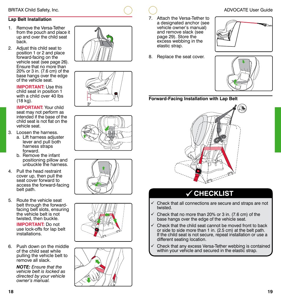 Britax ADVOCATE User Manual | Page 12 / 52