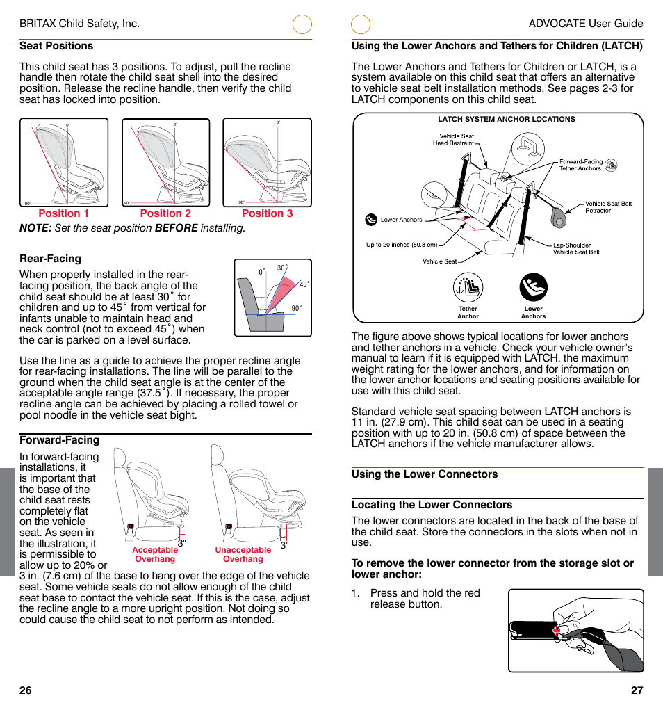 Britax ADVOCATE User Manual | Page 16 / 52