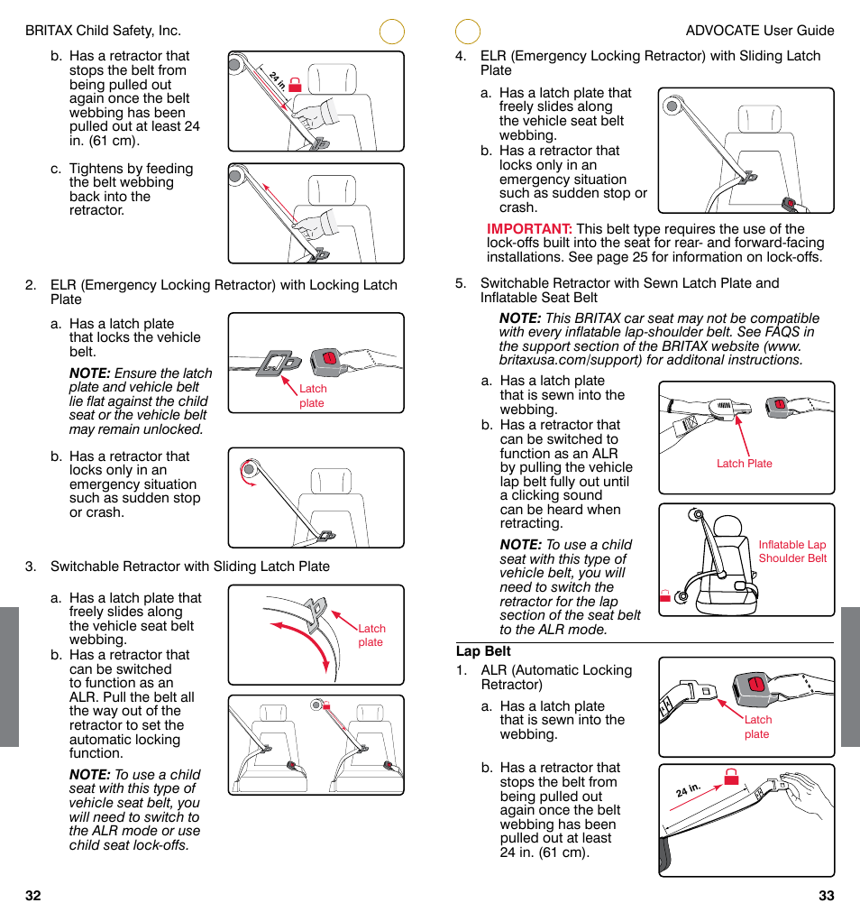 Britax ADVOCATE User Manual | Page 19 / 52