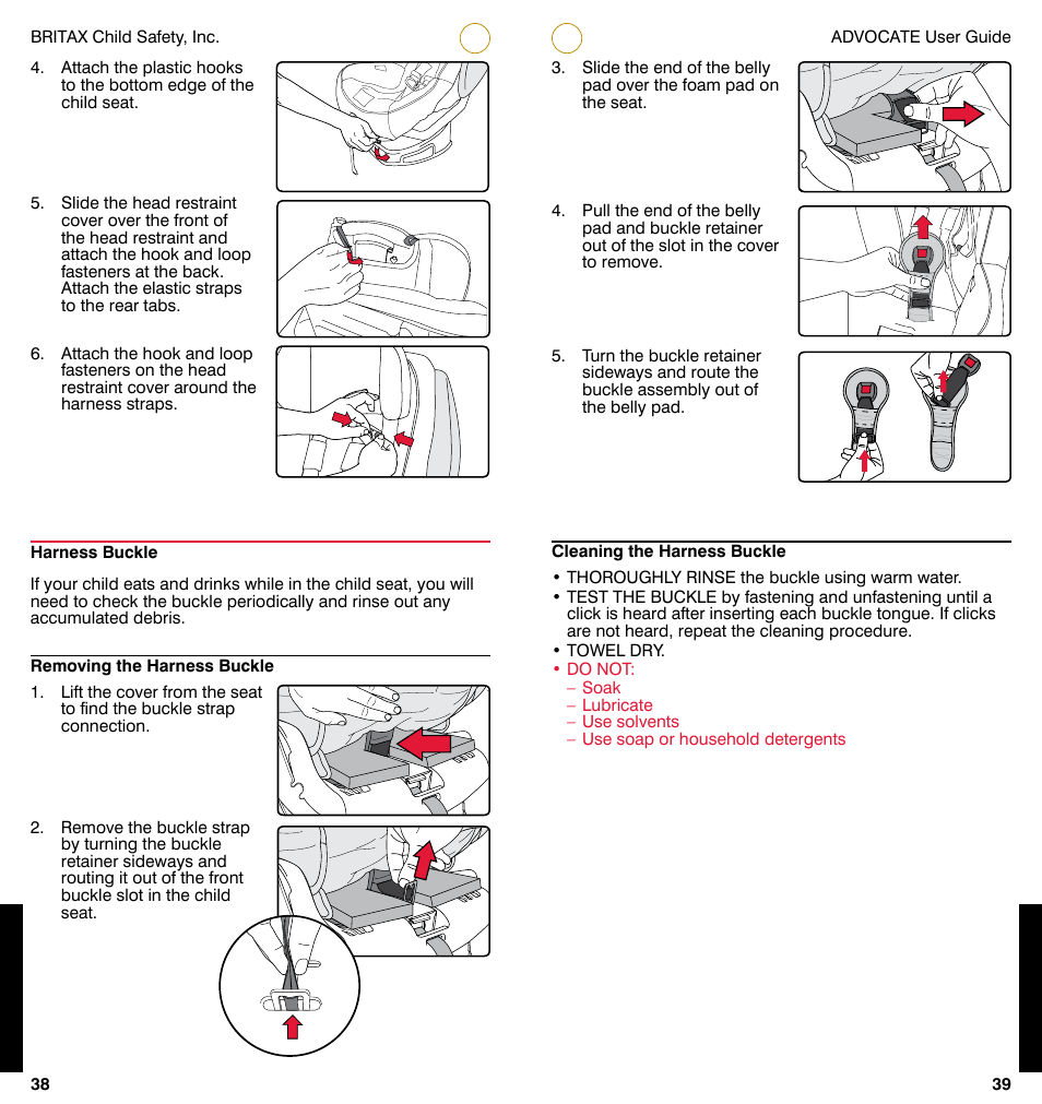 Britax ADVOCATE User Manual | Page 22 / 52