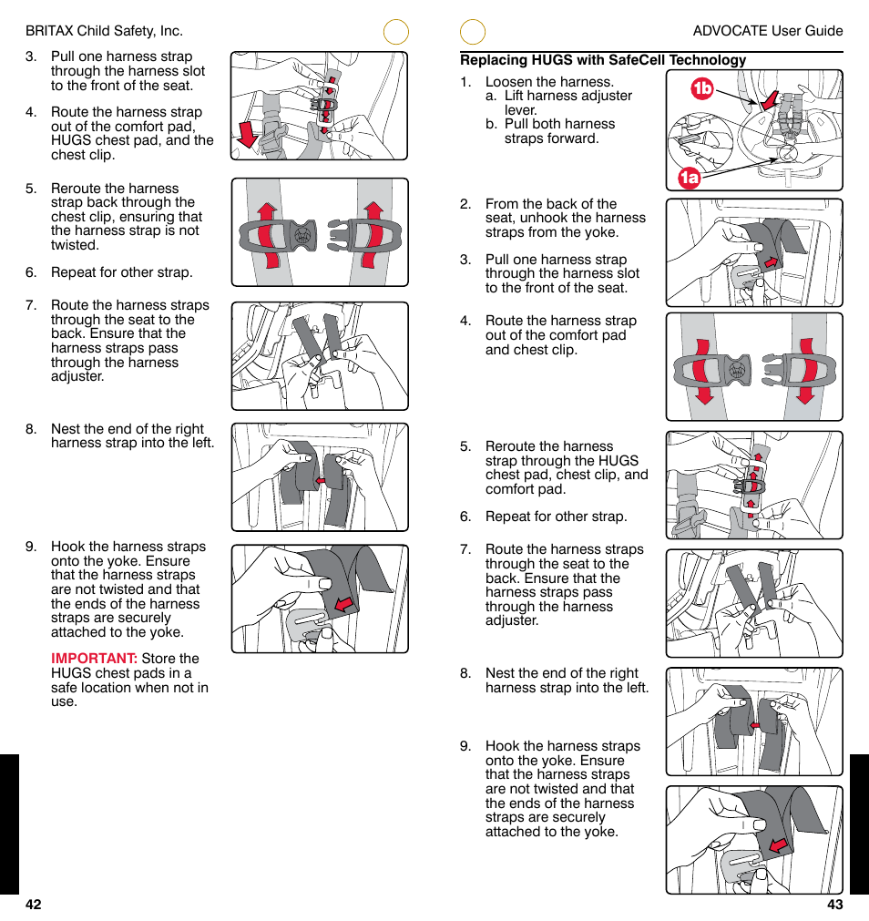 1b 1a | Britax ADVOCATE User Manual | Page 24 / 52