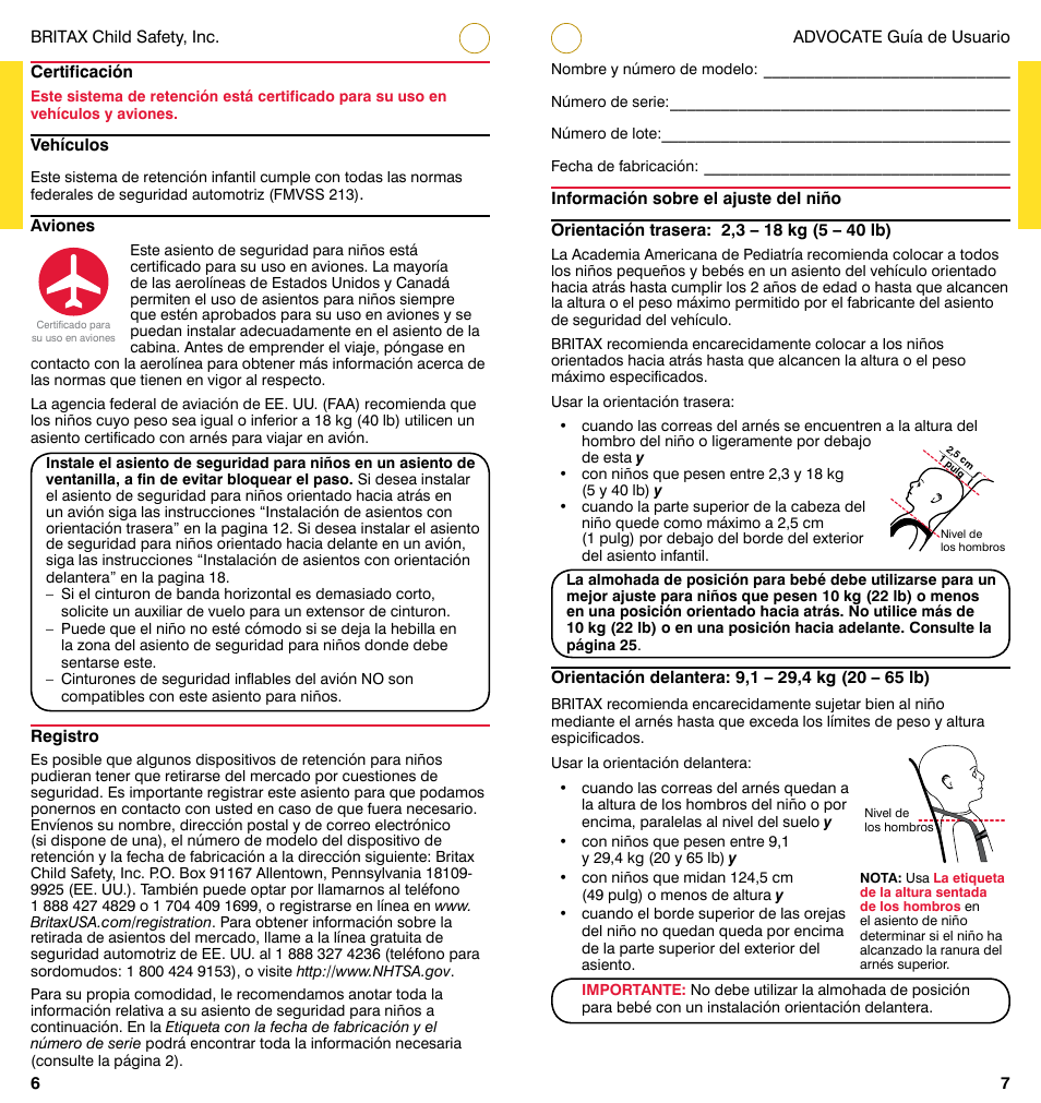 Britax ADVOCATE User Manual | Page 30 / 52