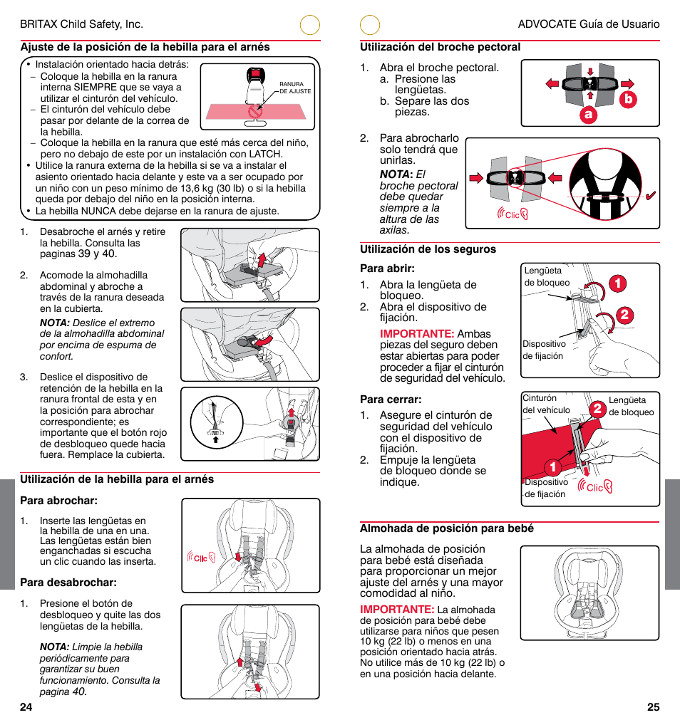 Britax ADVOCATE User Manual | Page 39 / 52