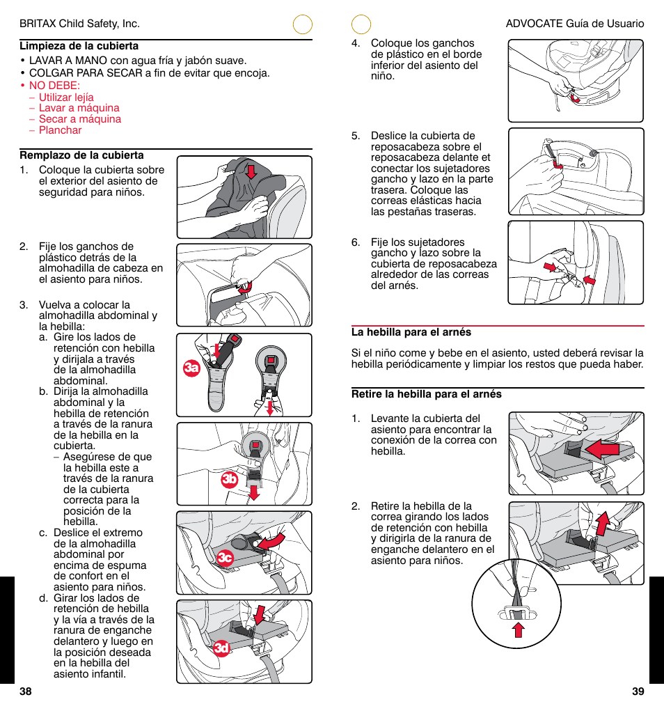 3a 3c 3b 3d | Britax ADVOCATE User Manual | Page 46 / 52