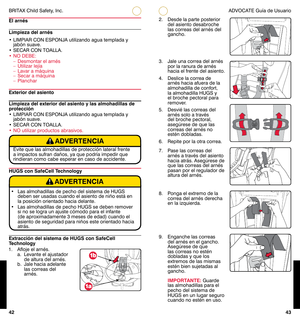 1b 1a | Britax ADVOCATE User Manual | Page 48 / 52