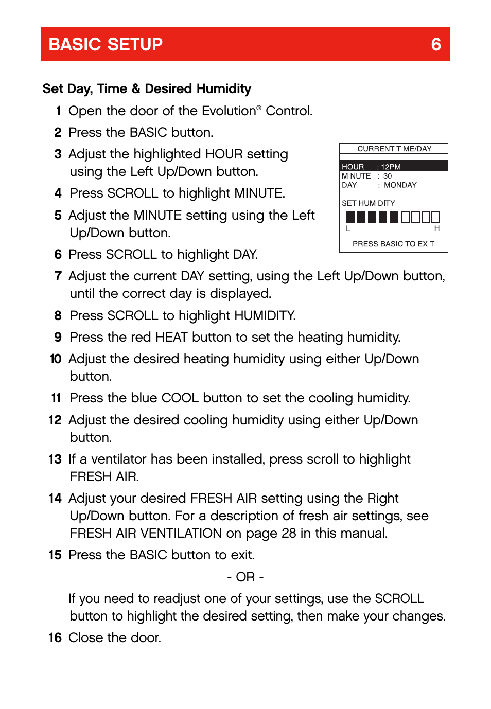 Basic setup 6 | Bryant evolution  thermostat User Manual | Page 10 / 44