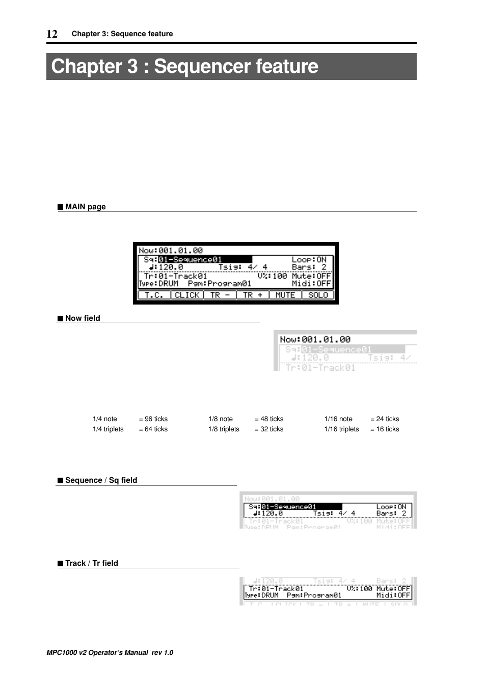 Chapter 3 : sequencer feature | Akai MPC 1000 User Manual | Page 22 / 120