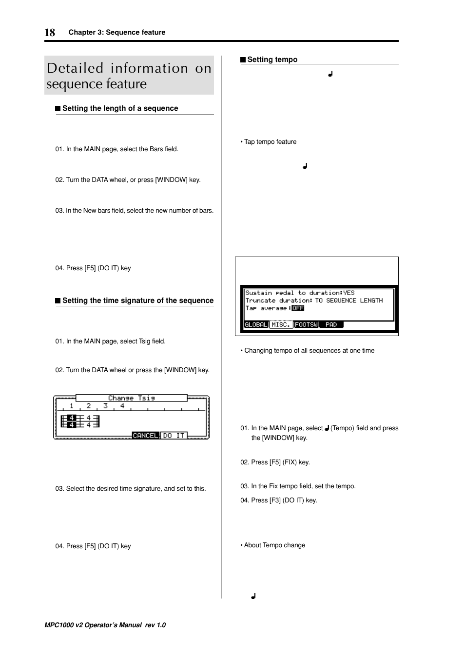 Detailed information on sequence feature | Akai MPC 1000 User Manual | Page 28 / 120