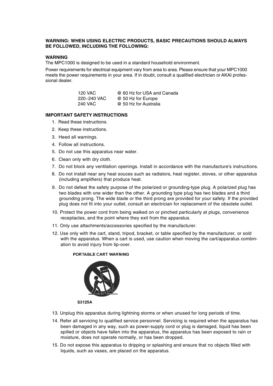 Akai MPC 1000 User Manual | Page 3 / 120