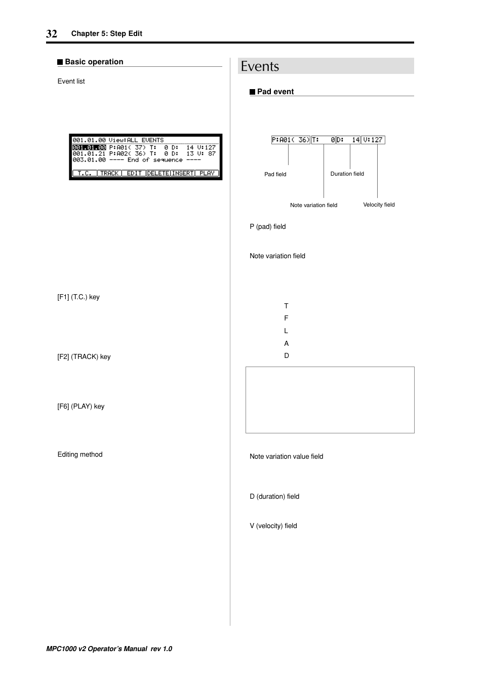Events | Akai MPC 1000 User Manual | Page 42 / 120