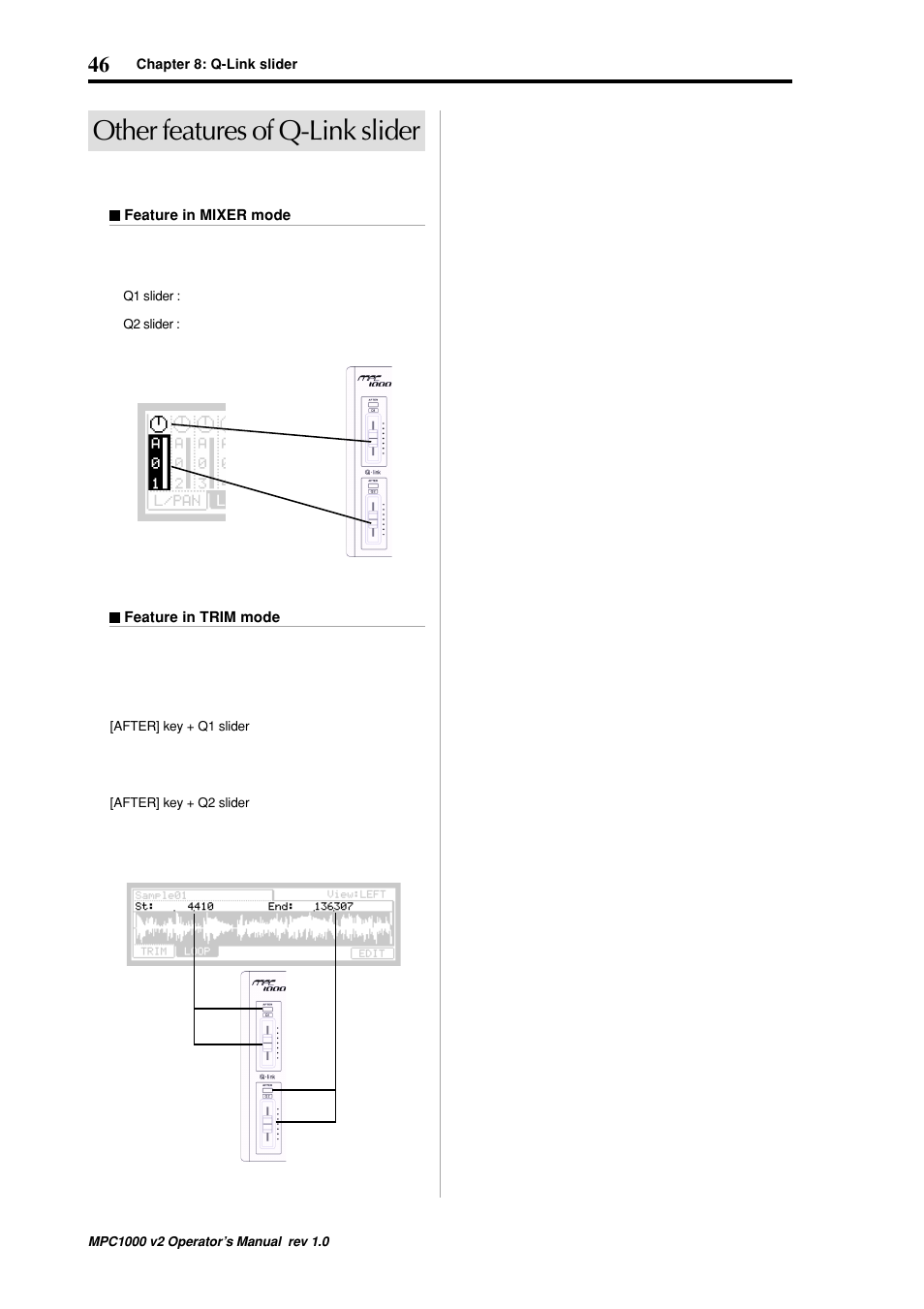 Other features of q-link slider | Akai MPC 1000 User Manual | Page 56 / 120