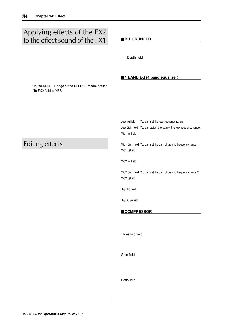 Editing effects | Akai MPC 1000 User Manual | Page 94 / 120