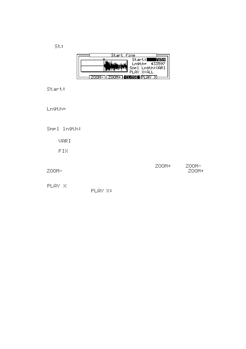 Fine adjustment of the start point | Akai MPC 2000xl User Manual | Page 110 / 208