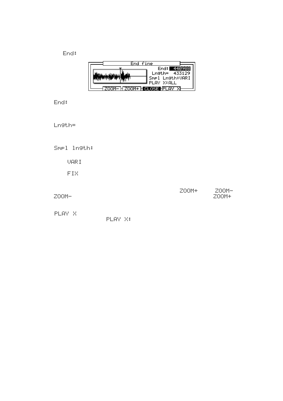 Fine adjustment of the end point | Akai MPC 2000xl User Manual | Page 111 / 208