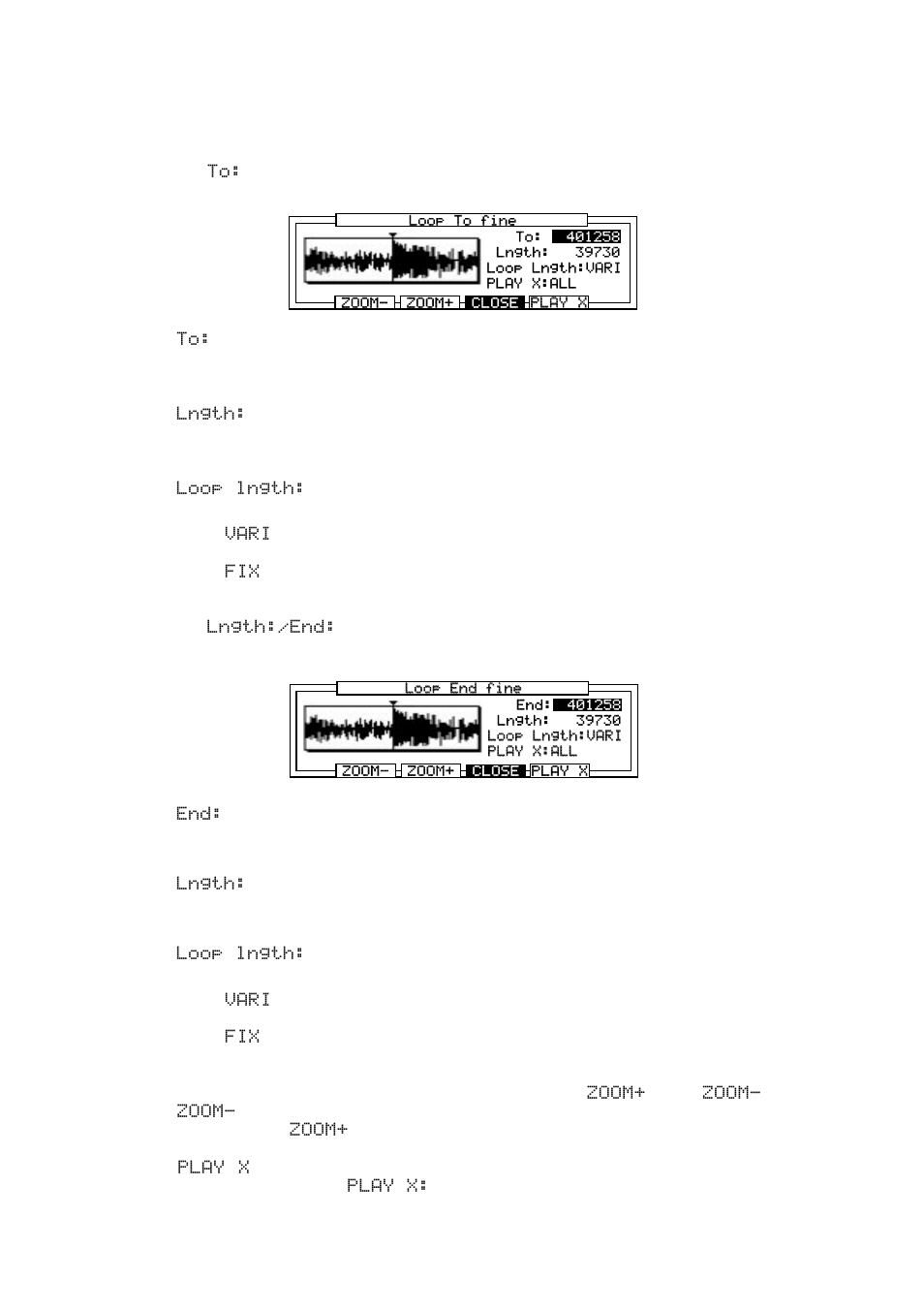 Fine adjustment of the loop points | Akai MPC 2000xl User Manual | Page 113 / 208