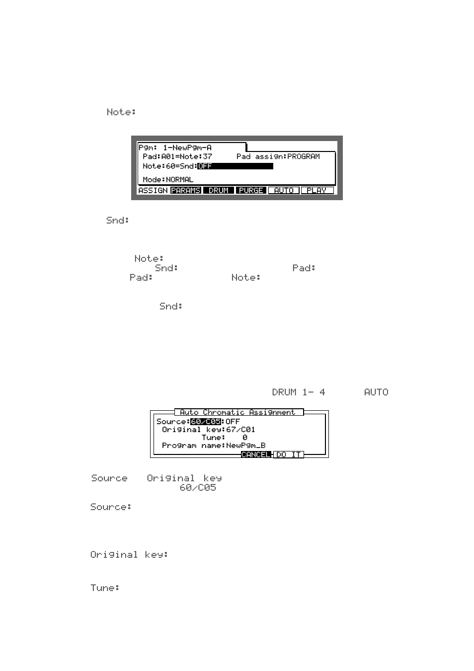 Assigning sounds to notes, Auto chromatic assignement | Akai MPC 2000xl User Manual | Page 128 / 208