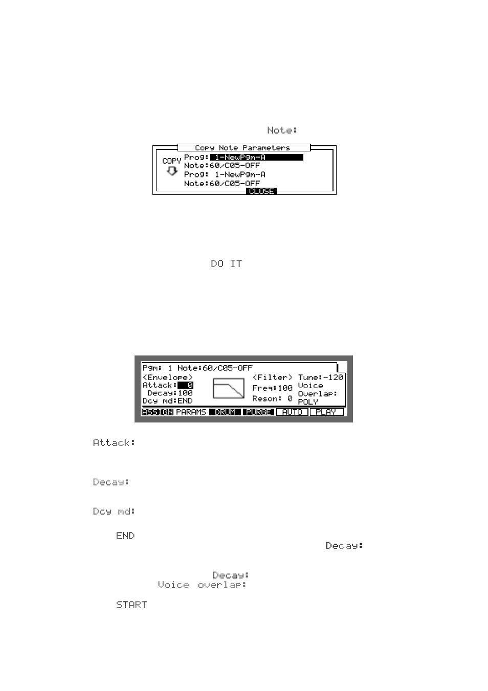 Setting the envelope | Akai MPC 2000xl User Manual | Page 133 / 208