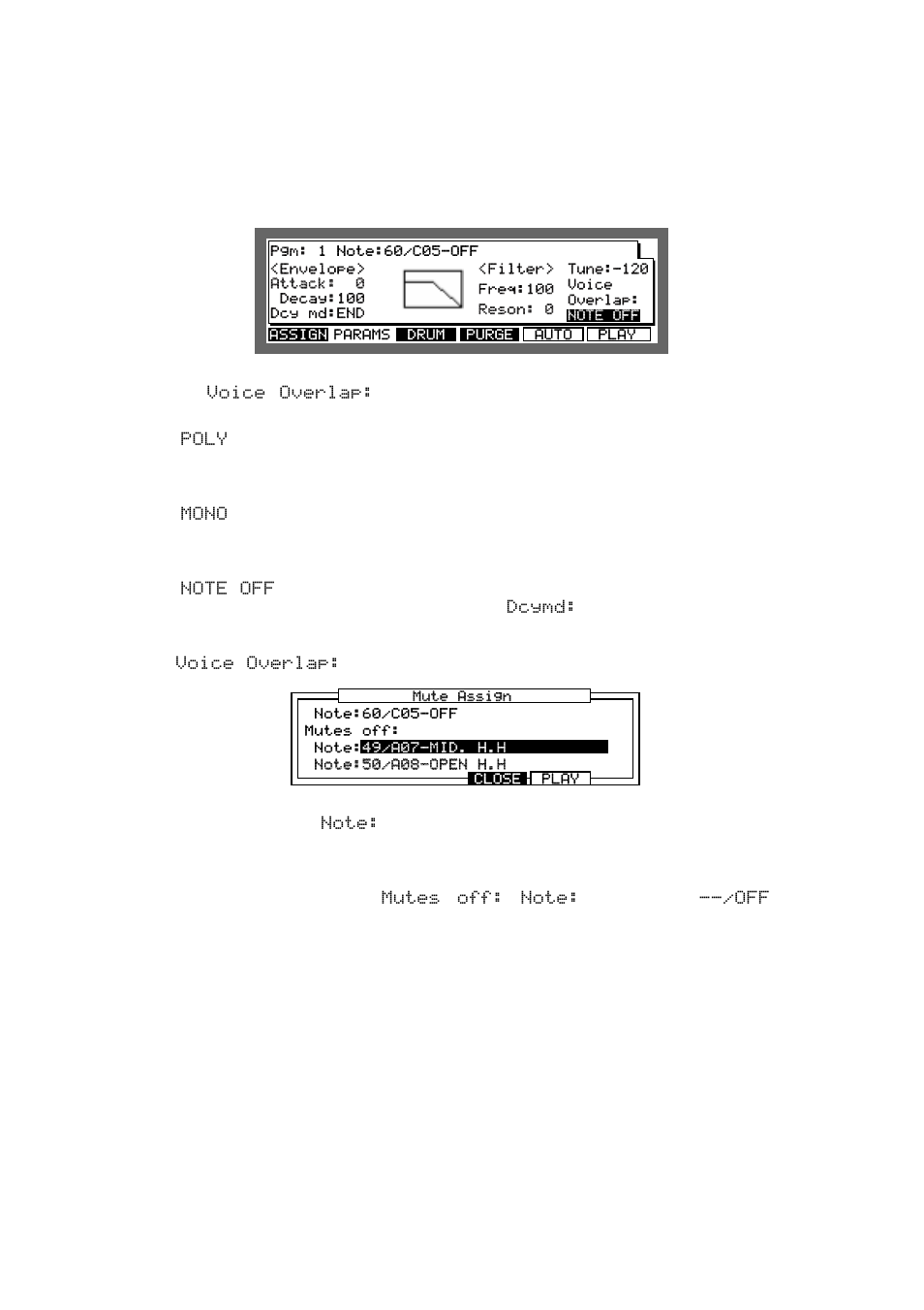 Setting the voice overlap | Akai MPC 2000xl User Manual | Page 137 / 208