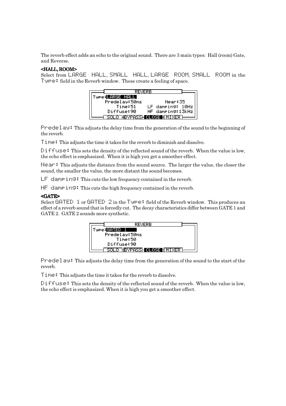 Reverb | Akai MPC 2000xl User Manual | Page 160 / 208