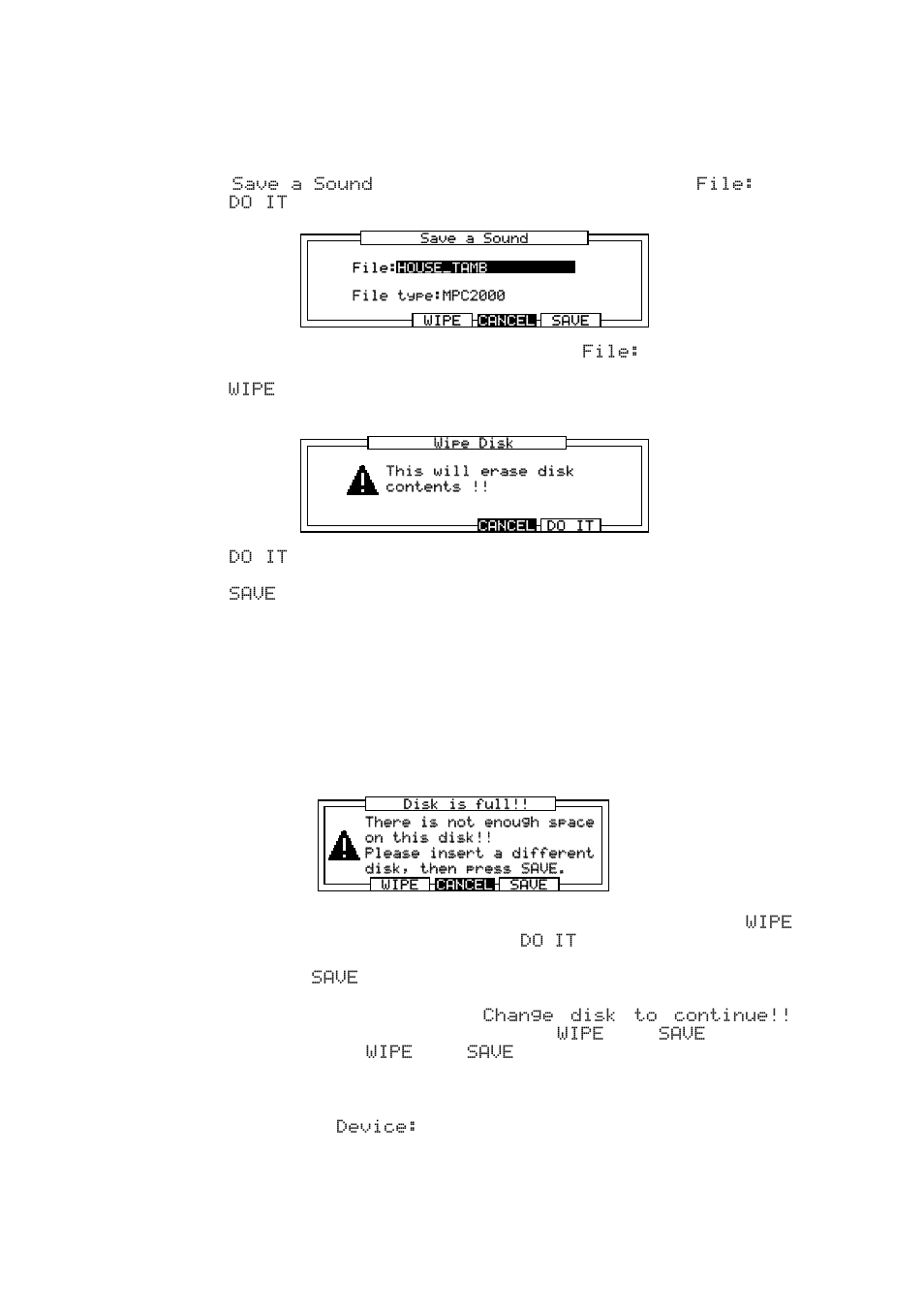 Saving across multiple floppy disks | Akai MPC 2000xl User Manual | Page 170 / 208