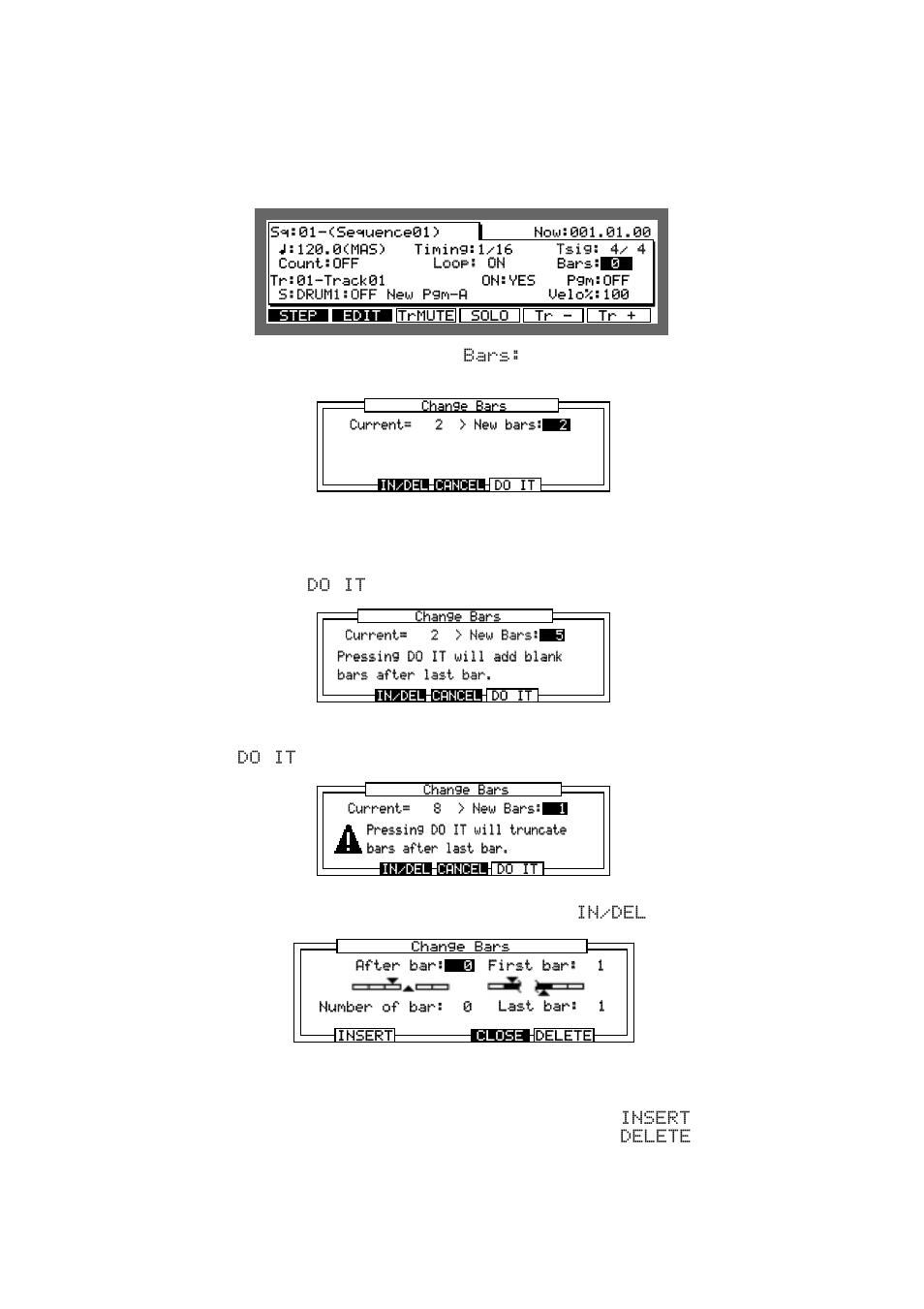 Setting the number of bars | Akai MPC 2000xl User Manual | Page 53 / 208
