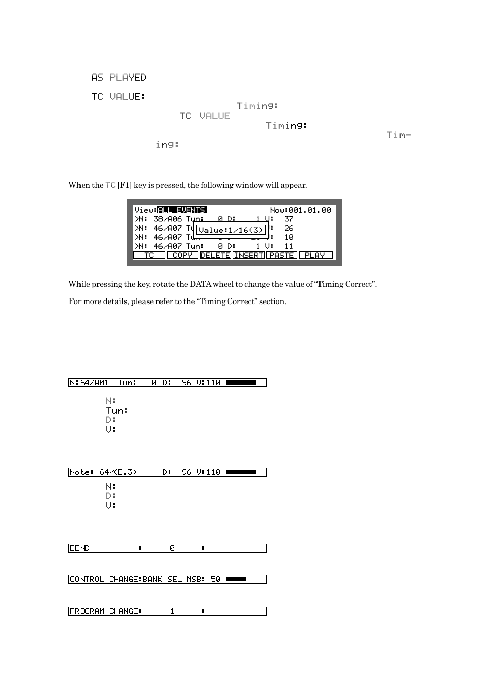 Timing correct in “step edit | Akai MPC 2000xl User Manual | Page 76 / 208