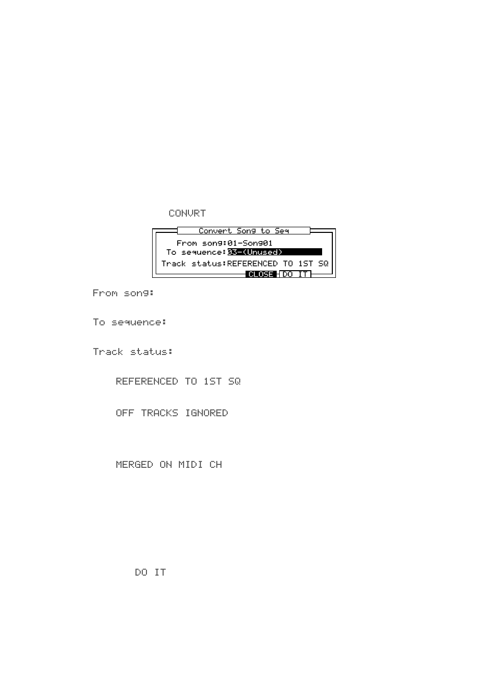 Converting a song to a sequence | Akai MPC 2000xl User Manual | Page 98 / 208
