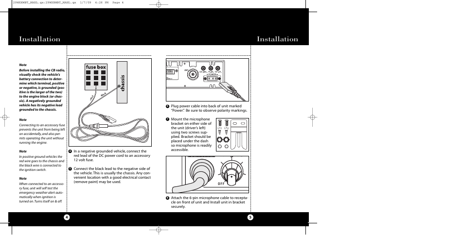 Installation | Cobra Electronics 29 WX NW BT User Manual | Page 3 / 22