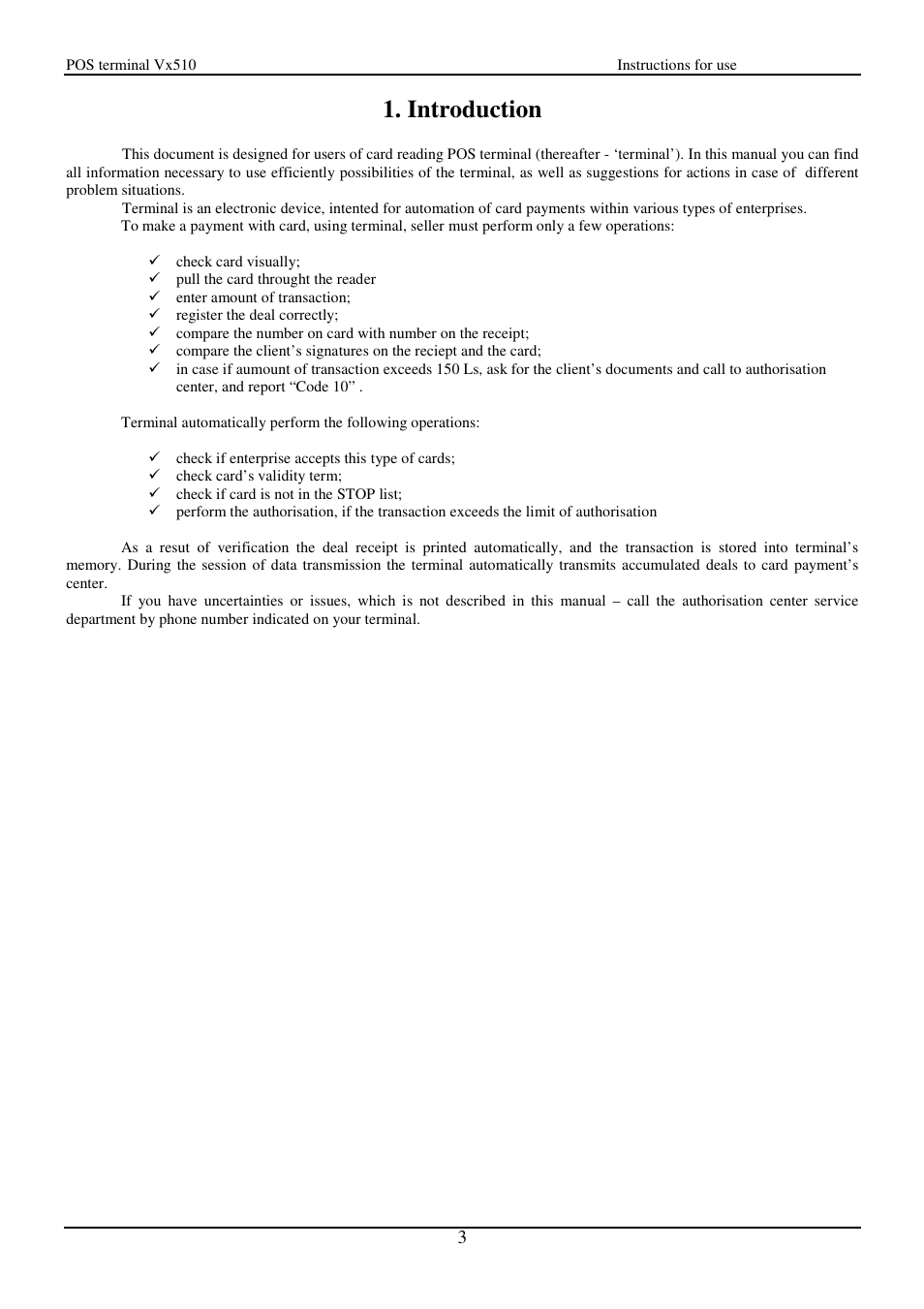 Introduction | VeriFone Vx510 User Manual | Page 3 / 28