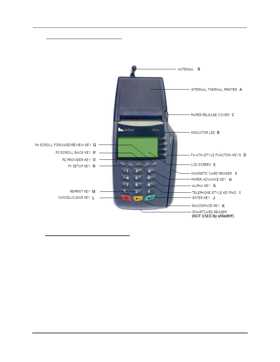 Verifone vx610 terminal, Vx610 terminal description – front | VeriFone Vx570 User Manual | Page 17 / 32